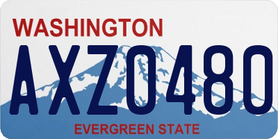 WA license plate AXZ0480