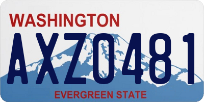 WA license plate AXZ0481