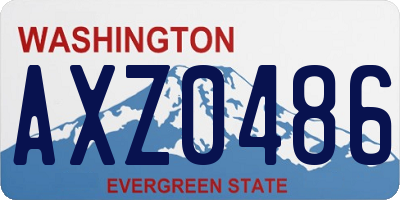 WA license plate AXZ0486