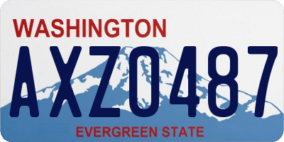 WA license plate AXZ0487