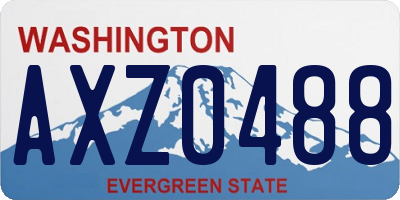 WA license plate AXZ0488
