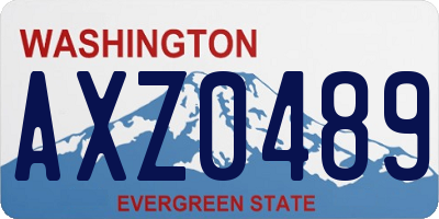 WA license plate AXZ0489