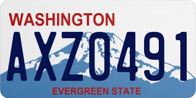 WA license plate AXZ0491