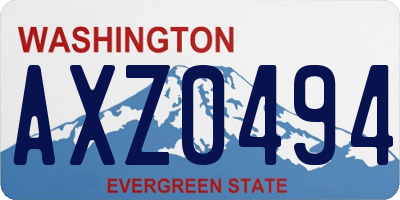 WA license plate AXZ0494