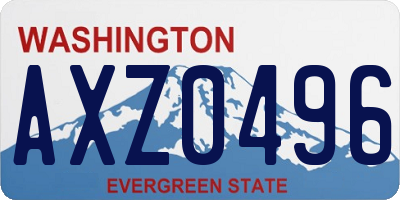 WA license plate AXZ0496