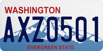 WA license plate AXZ0501