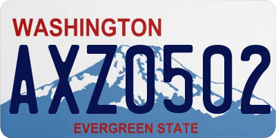WA license plate AXZ0502
