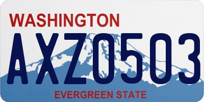 WA license plate AXZ0503