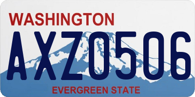 WA license plate AXZ0506