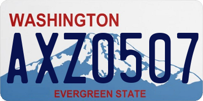 WA license plate AXZ0507