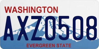 WA license plate AXZ0508