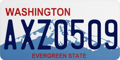 WA license plate AXZ0509
