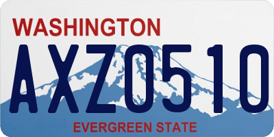 WA license plate AXZ0510