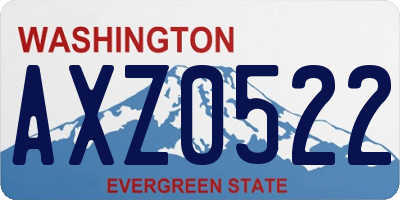 WA license plate AXZ0522