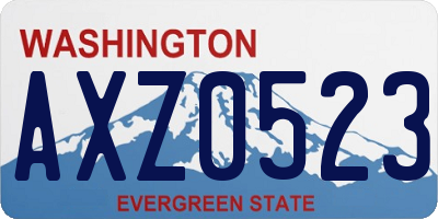 WA license plate AXZ0523