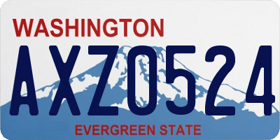 WA license plate AXZ0524