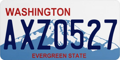 WA license plate AXZ0527