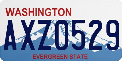 WA license plate AXZ0529