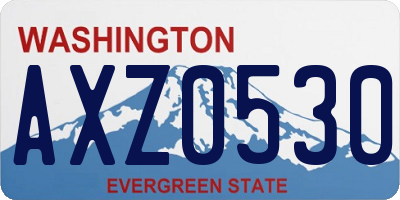 WA license plate AXZ0530
