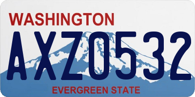 WA license plate AXZ0532
