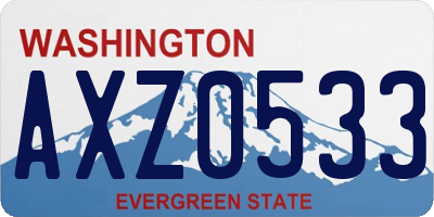 WA license plate AXZ0533