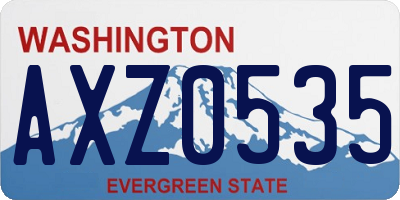 WA license plate AXZ0535