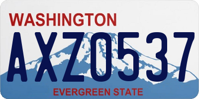 WA license plate AXZ0537