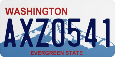 WA license plate AXZ0541