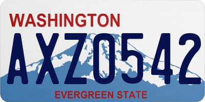 WA license plate AXZ0542