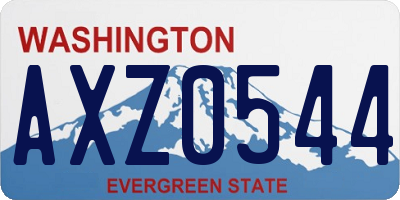 WA license plate AXZ0544