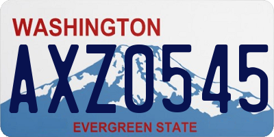 WA license plate AXZ0545