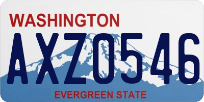 WA license plate AXZ0546