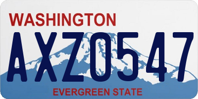 WA license plate AXZ0547