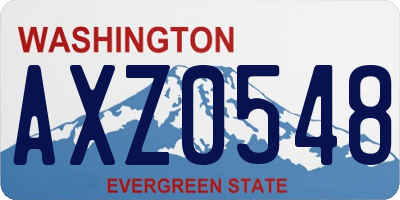 WA license plate AXZ0548