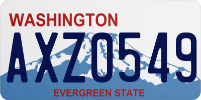 WA license plate AXZ0549