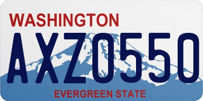 WA license plate AXZ0550