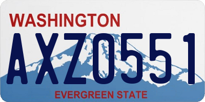 WA license plate AXZ0551