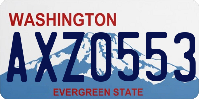 WA license plate AXZ0553