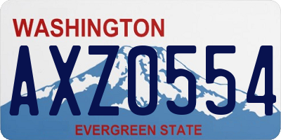 WA license plate AXZ0554