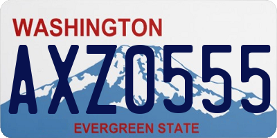 WA license plate AXZ0555