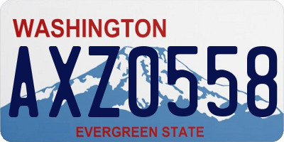 WA license plate AXZ0558