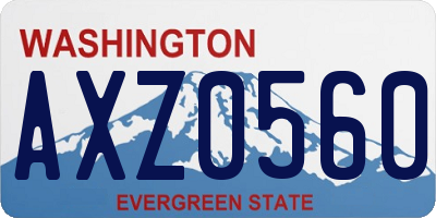 WA license plate AXZ0560