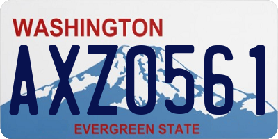 WA license plate AXZ0561