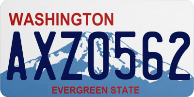 WA license plate AXZ0562