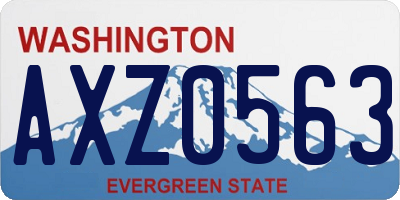 WA license plate AXZ0563