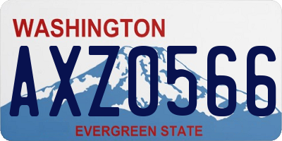 WA license plate AXZ0566