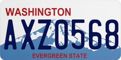 WA license plate AXZ0568