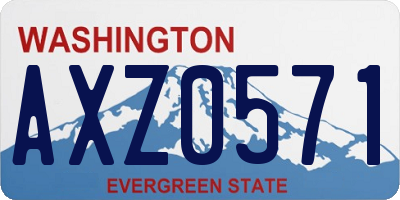 WA license plate AXZ0571