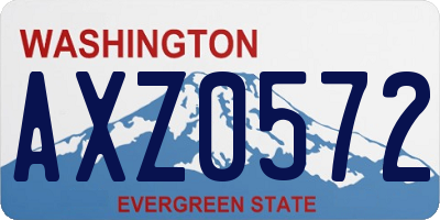 WA license plate AXZ0572