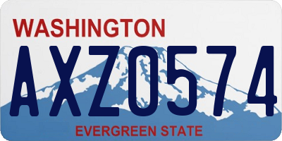 WA license plate AXZ0574